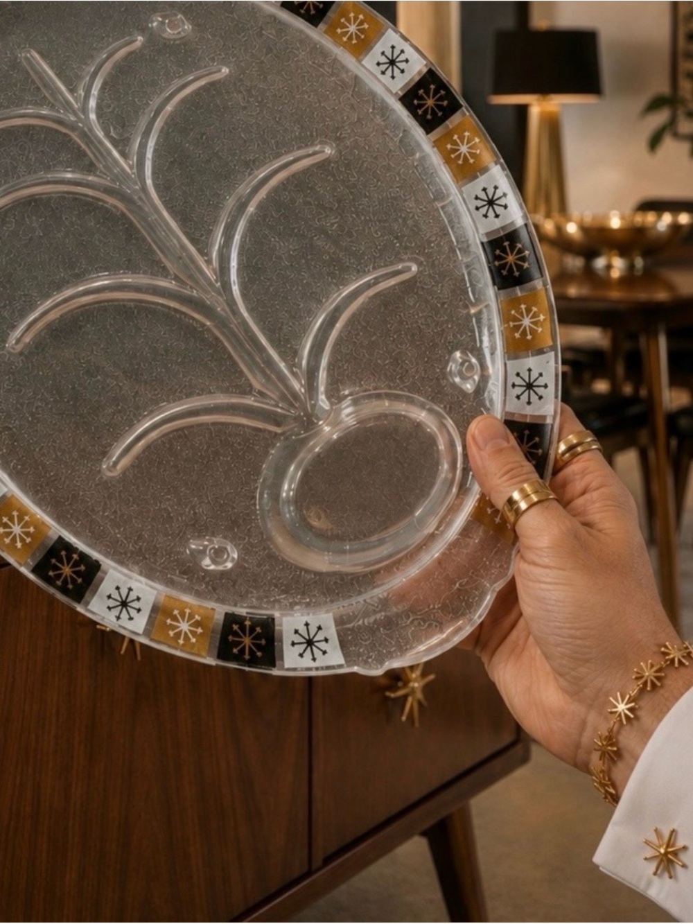 Mid-Century Modern 1950-60’s Original Vintage Atomic Starburst Fine Art Platter - Picture 13 of 16